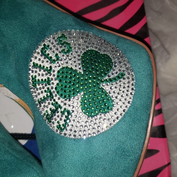 NBA Boston Celtics Basketball Stilettos Pumps Heels Green 6 NEW Box 36.5 Cuce - Picture 8 of 10